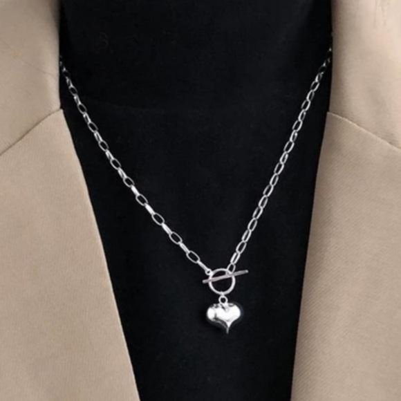 Jewelry - NEW 925 STERLING SILVER HEART CHAIN NECKLACE, NICE NECKLACE, CUTE NECKLACE